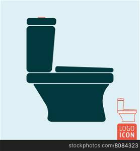 Toilet bowl icon isolated. Toilet bowl icon isolated. Water closet symbol. Vector illustration.