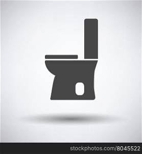 Toilet bowl icon on gray background, round shadow. Vector illustration.