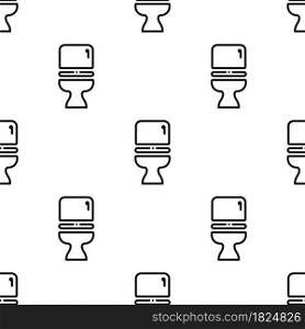 Toilet Bowl Icon Seamless Pattern, Toilet Bowl Icon, Sanitary Ware Vector Art Illustration