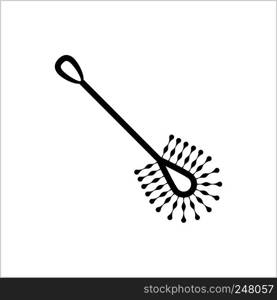 Toilet Brush Icon, Toilet Cleaning Brush Vector Art Illustration