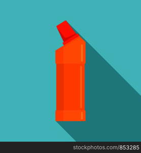 Toilet cleaner bottle icon. Flat illustration of toilet cleaner bottle vector icon for web design. Toilet cleaner bottle icon, flat style