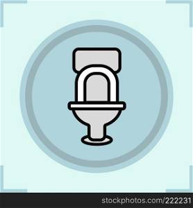 Toilet color icon. Lavatory pan. Isolated vector illustration. Toilet color icon