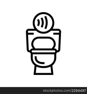 toilet contactless line icon vector. toilet contactless sign. isolated contour symbol black illustration. toilet contactless line icon vector illustration