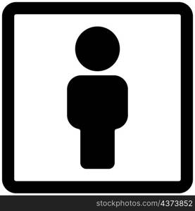 Toilet for men with male stickman logotype