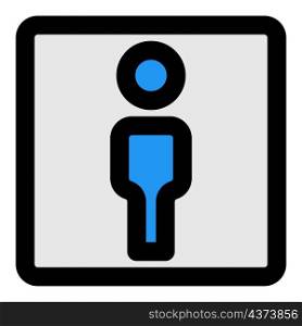 Toilet for men with male stickman logotype