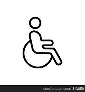 toilet for the disabled icon vector. A thin line sign. Isolated contour symbol illustration. toilet for the disabled icon vector. Isolated contour symbol illustration