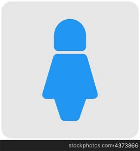 Toilet for women with female stickman logotype