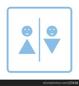 Toilet icon. Blue frame design. Vector illustration.