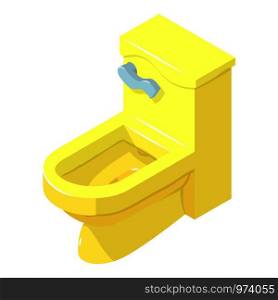 Toilet icon. Isometric illustration of toilet vector icon for web. Toilet icon, isometric style