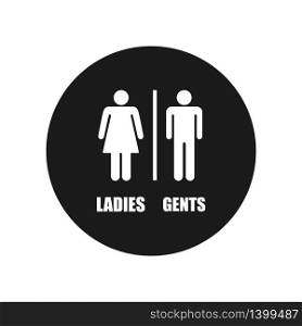 toilet icon, male and female toilet icon in trendy flat design