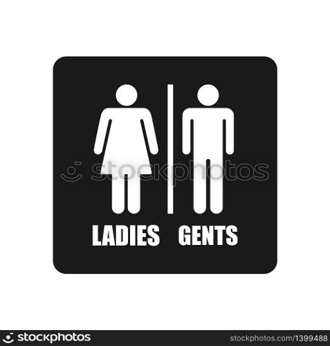 toilet icon, male and female toilet icon in trendy flat design