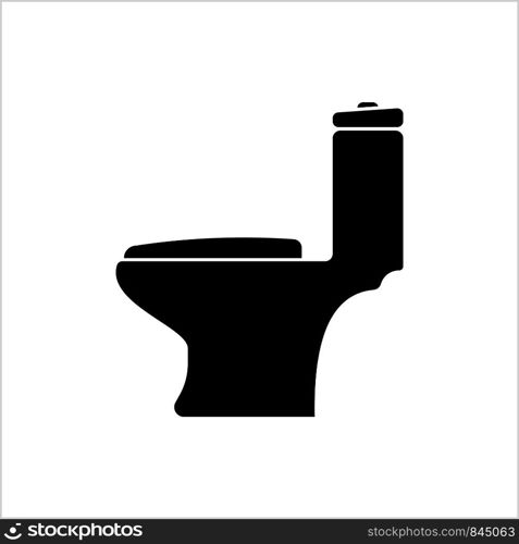 Toilet Icon, Toilet Bowl Icon Vector Art Illustration