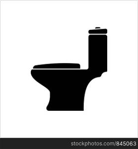 Toilet Icon, Toilet Bowl Icon Vector Art Illustration