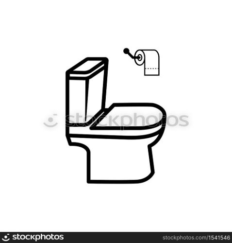Toilet icon trendy flat design