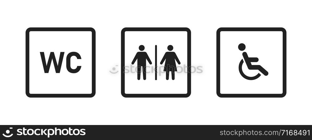 Toilet icon vector isolated. Female washroom sign. WC sign icon. Restroom sign. Isolated vector sign symbol. EPS 10