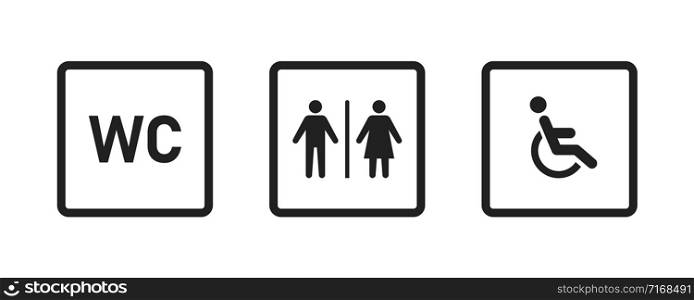 Toilet icon vector isolated. Female washroom sign. WC sign icon. Restroom sign. Isolated vector sign symbol. EPS 10