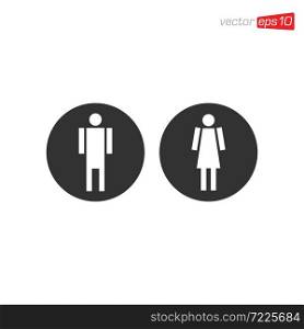 Toilet Man and Women Icon Design Vector