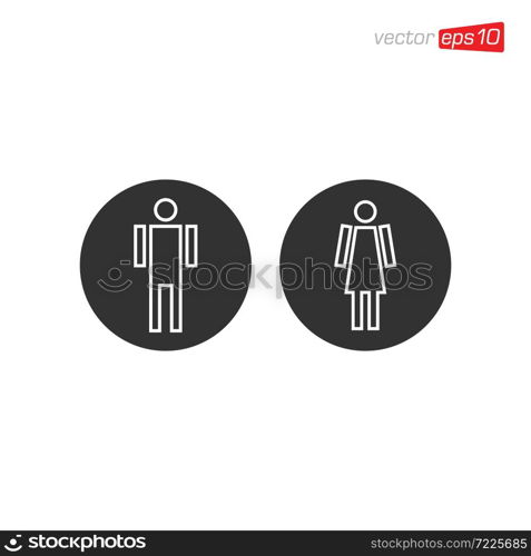 Toilet Man and Women Icon Design Vector