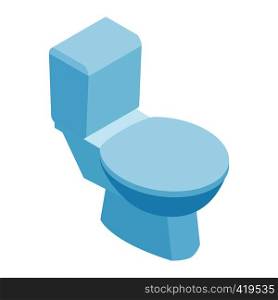 Toilet pan with closed seat isometric 3d icon on a white background. Toilet pan with closed seat isometric 3d icon