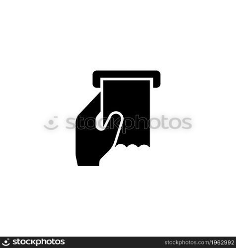 Toilet Paper and Hand vector icon. Simple flat symbol on white background. Toilet Paper Vector Illustration