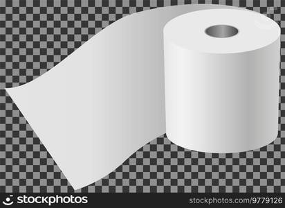 Toilet paper flat vector illustration. Special paper for wiping. Paper product is used for sanitary and hygienic purposes. Roll of white coiled paper. Bumf isolated on transparent background. Toilet paper. Special paper for wiping. Paper product is used for sanitary and hygienic purposes