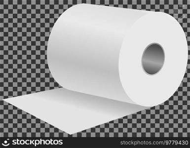 Toilet paper flat vector illustration. Special paper for wiping. Paper product is used for sanitary and hygienic purposes. Roll of white coiled paper. Bumf isolated on transparent background. Toilet paper. Special paper for wiping. Paper product is used for sanitary and hygienic purposes