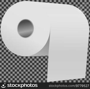 Toilet paper flat vector illustration. Special paper for wiping. Paper product is used for sanitary and hygienic purposes. Roll of white coiled paper. Bumf isolated on transparent background. Toilet paper. Special paper for wiping. Paper product is used for sanitary and hygienic purposes