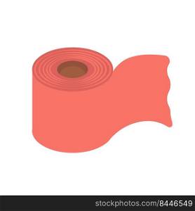 Toilet paper for bathroom vector illustration isolated white. Clean tissue roll and sanitary symbol wc. Soft object cartoon for restroom and sheet. Towel lavatory and simple accessory rolled up