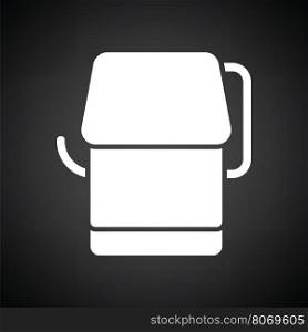 Toilet paper icon. Black background with white. Vector illustration.