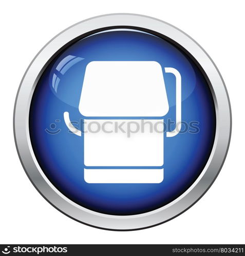 Toilet paper icon. Glossy button design. Vector illustration.