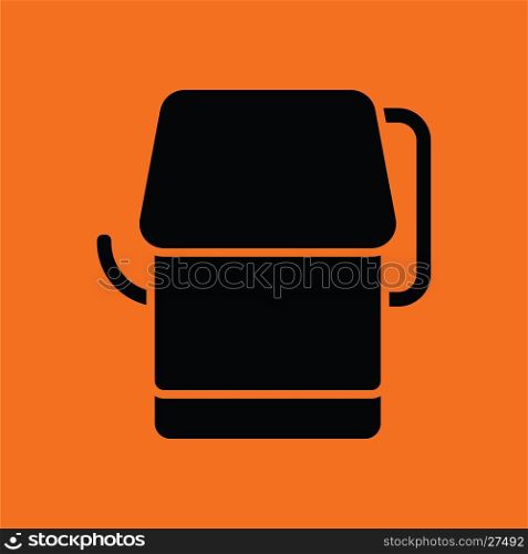 Toilet paper icon. Orange background with black. Vector illustration.