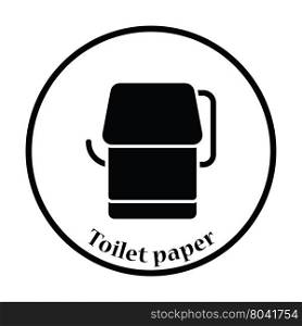 Toilet paper icon. Thin circle design. Vector illustration.