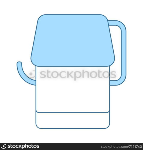 Toilet Paper Icon. Thin Line With Blue Fill Design. Vector Illustration.