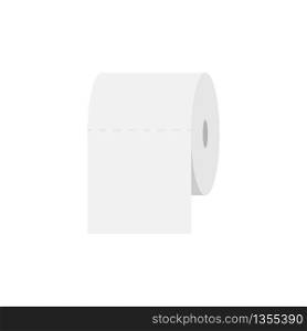 Toilet paper in flat style on soft white background. Flat simple vector icon. Vector illustration. Toilet paper in flat style on soft white background. Flat simple vector icon