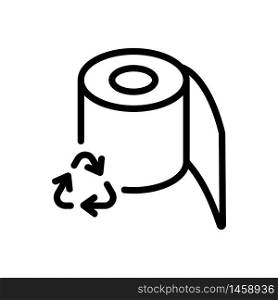 toilet paper recycling icon vector. toilet paper recycling sign. isolated contour symbol illustration. toilet paper recycling icon vector outline illustration