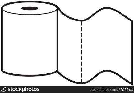 Toilet paper roll - black white vector design