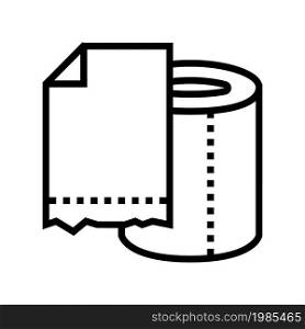 toilet paper roll line icon vector. toilet paper roll sign. isolated contour symbol black illustration. toilet paper roll line icon vector illustration
