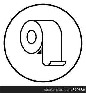 Toilet paper Roll rouleau Kitchen paper Paper roll icon in circle round outline black color vector illustration flat style simple image