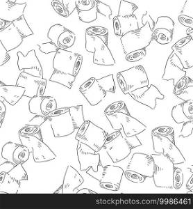 Toilet paper seamless pattern. Hygiene theme vector background