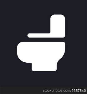 Toilet pot dark mode glyph ui icon. Water closet. Washroom. Hotel. User interface design. White silhouette symbol on black space. Solid pictogram for web, mobile. Vector isolated illustration. Toilet pot dark mode glyph ui icon