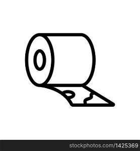 toilet roll icon vector. toilet roll sign. isolated contour symbol illustration. toilet roll icon vector outline illustration