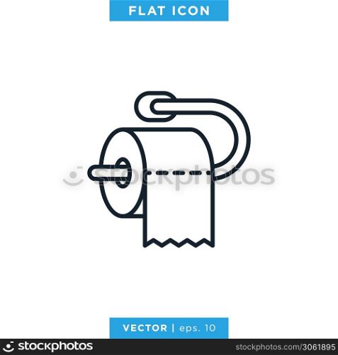 Toilet Tissue Paper Roll Icon Vector Design Template
