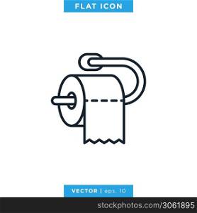 Toilet Tissue Paper Roll Icon Vector Design Template