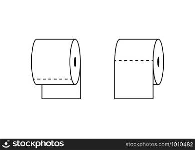 toilet tissue paper roll outline icon, vector illustration. toilet tissue paper roll outline icon, vector