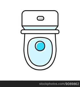 toilet top view color icon vector. toilet top view sign. isolated symbol illustration. toilet top view color icon vector illustration