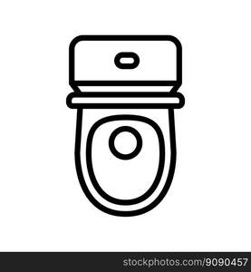 toilet top view line icon vector. toilet top view sign. isolated contour symbol black illustration. toilet top view line icon vector illustration