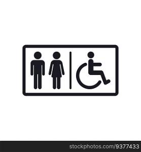 Toilet vector icon, restroom sign sign design.