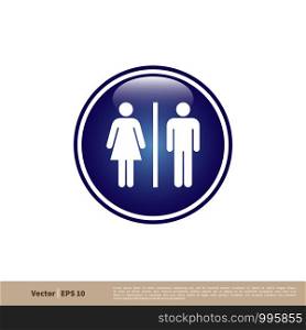 Toilet, WC Signage Icon Vector Logo Template Illustration Design. Vector EPS 10.