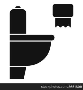 Toilet with paper icon simple vector. Wc restroom. Gender public. Toilet with paper icon simple vector. Wc restroom