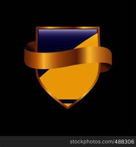 Tokelau flag Golden badge design vector